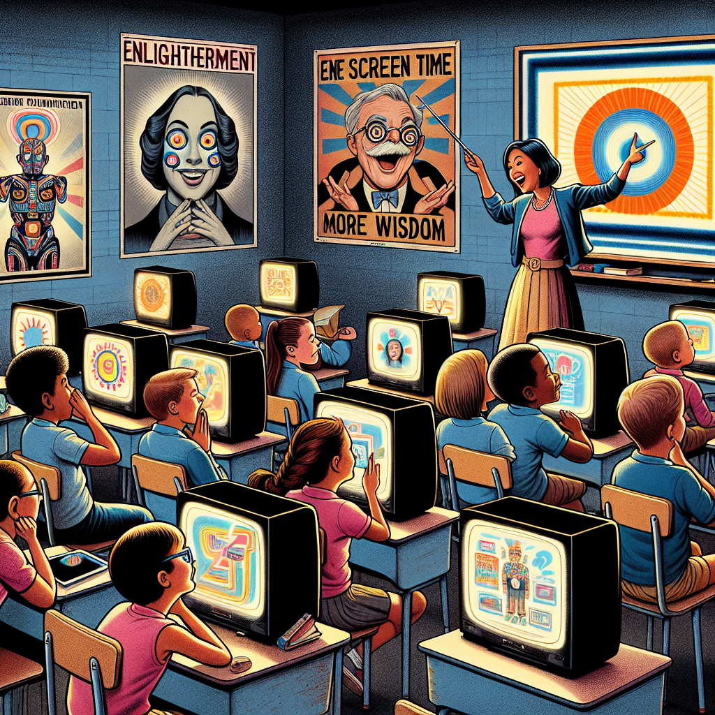 **Bildung** durch **Bildschirm**: *Studie* empfiehlt "mehr **Glotzen** für **Kinder**" als Weg zur **Erleuchtung**